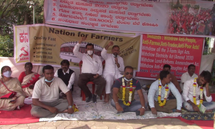 These Pro-Corporate Bills will destroy Indian Farmers says Altaf Inamdar; One Day hunger Strike held in Gulbarga against Farm Bills