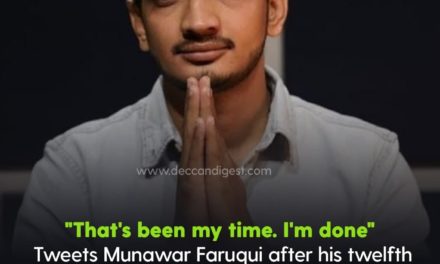 “That’s been my time. I’m done” Tweets Munawar Faruqui after his twelfth show called off in the last two months.