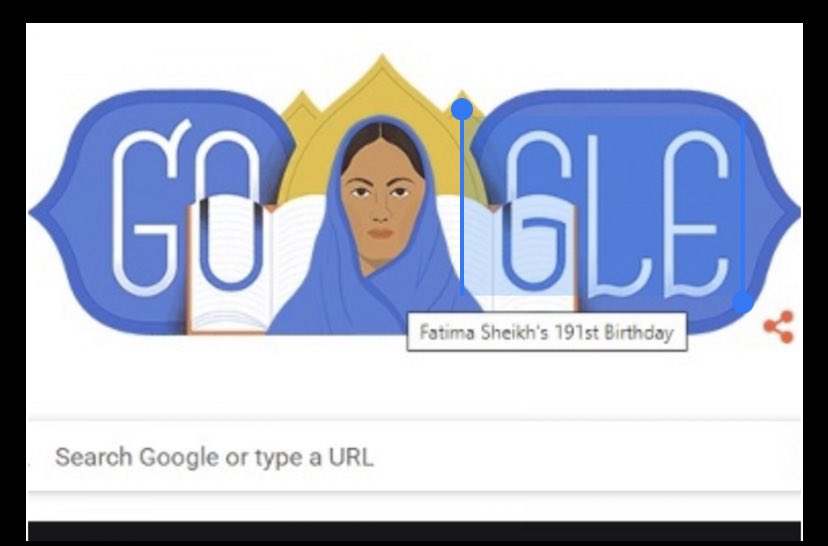 on her 191th Birth Anniversary, Fatima Shaikh, one of the first Indian Muslim Woman teachers, honored with a doodle
