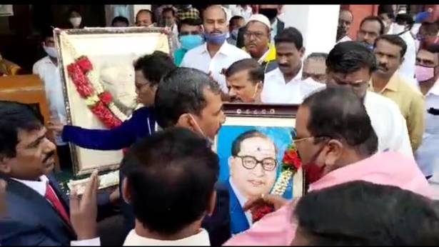 Protest erupt in Raichur over removal of BabaSaheb Ambedkar’s portrait at Republic Day event by a Judge.